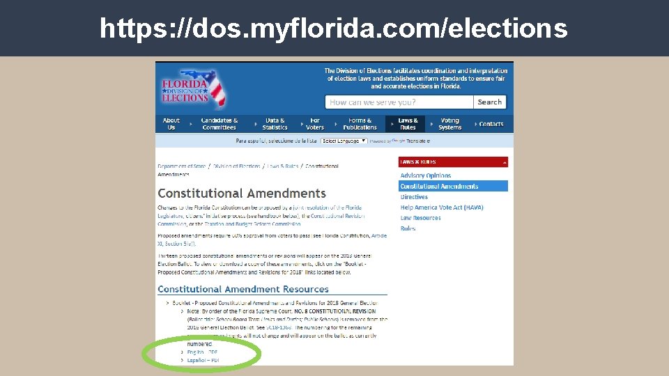 https: //dos. myflorida. com/elections 