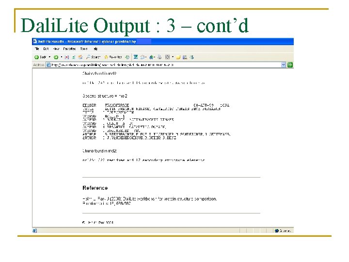 Dali. Lite Output : 3 – cont’d 