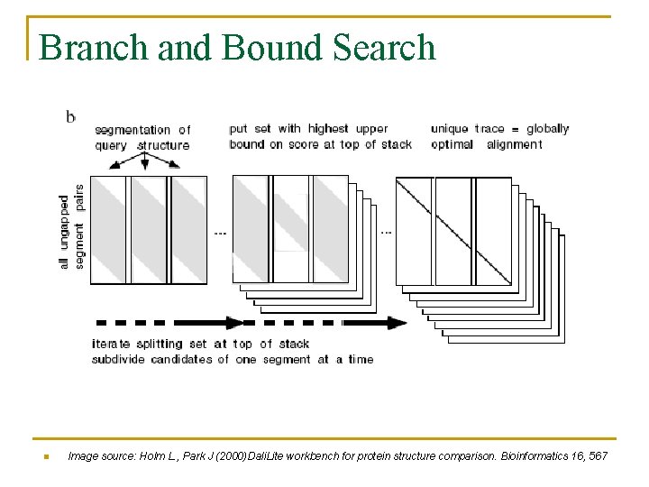 Branch and Bound Search n Image source: Holm L. , Park J (2000)Dali. Lite