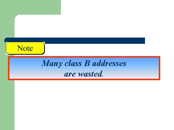 Many class B addresses are wasted. 