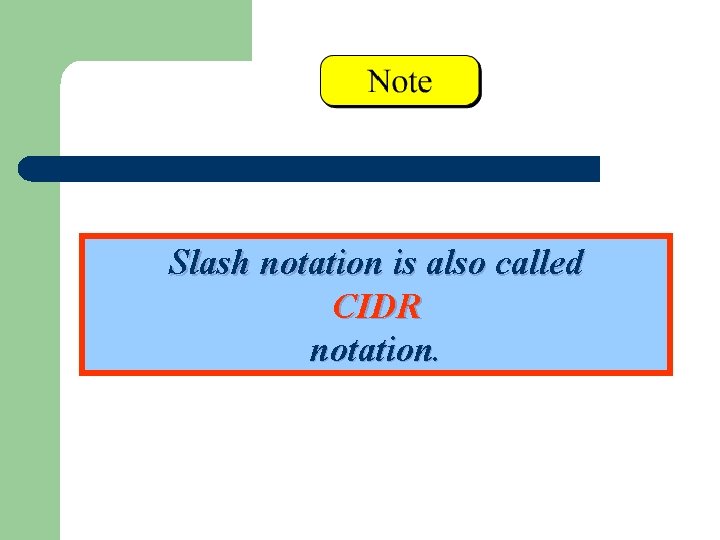 Slash notation is also called CIDR notation. 