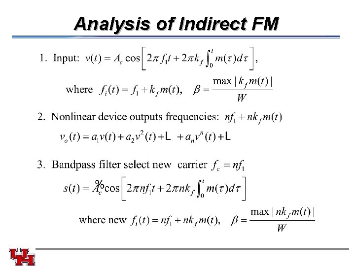 Analysis of Indirect FM 