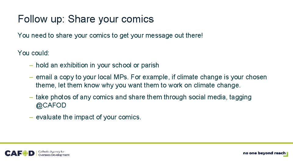 Follow up: Share your comics You need to share your comics to get your