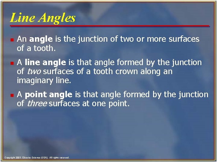 Line Angles n n n An angle is the junction of two or more