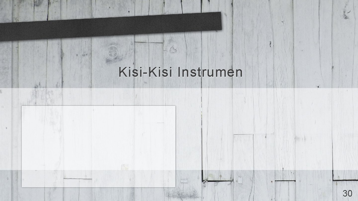 Kisi-Kisi Instrumen 30 