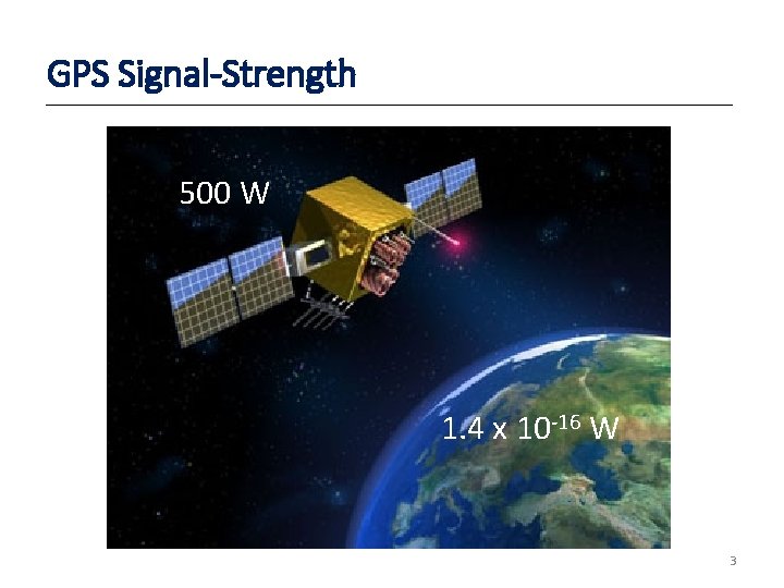 GPS Signal-Strength 500 W 1. 4 x 10 -16 W 3 