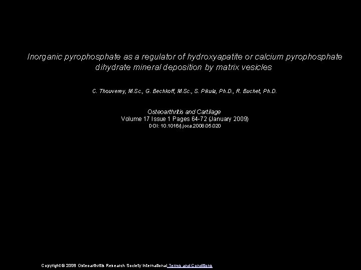 Inorganic pyrophosphate as a regulator of hydroxyapatite or calcium pyrophosphate dihydrate mineral deposition by