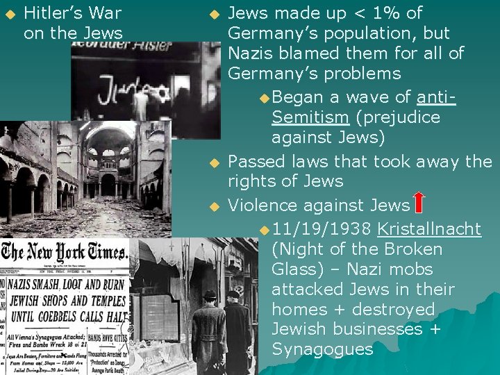 u Hitler’s War on the Jews u u u Jews made up < 1%