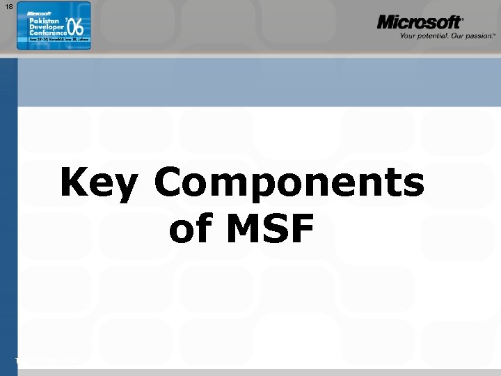 18 Key Components of MSF TEŽAVNOST: 200 