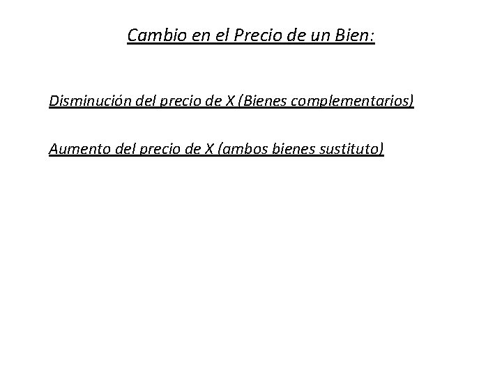 Cambio en el Precio de un Bien: Disminución del precio de X (Bienes complementarios)