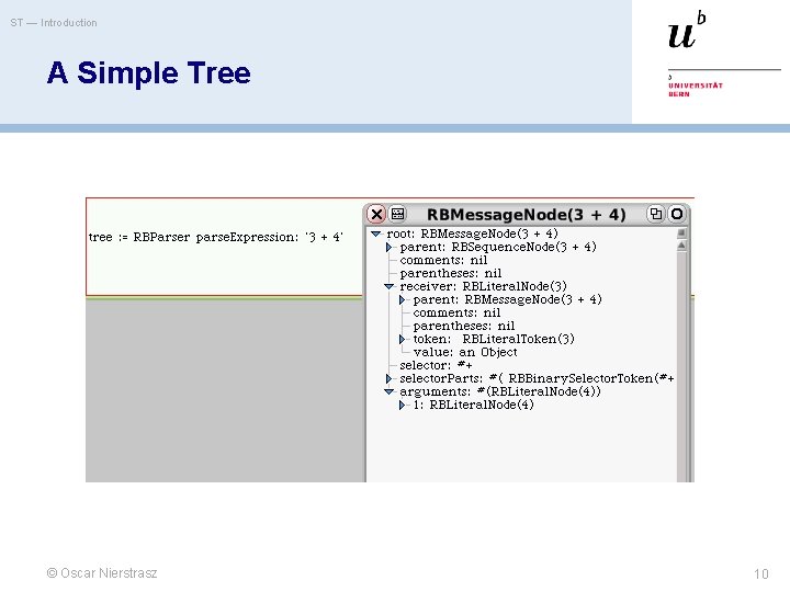 ST — Introduction A Simple Tree © Oscar Nierstrasz 10 