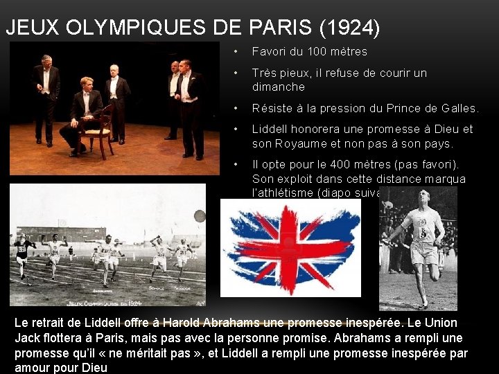 JEUX OLYMPIQUES DE PARIS (1924) • Favori du 100 mètres • Très pieux, il JEUX OLYMPIQUES DE PARIS (1924) • Favori du 100 mètres • Très pieux, il