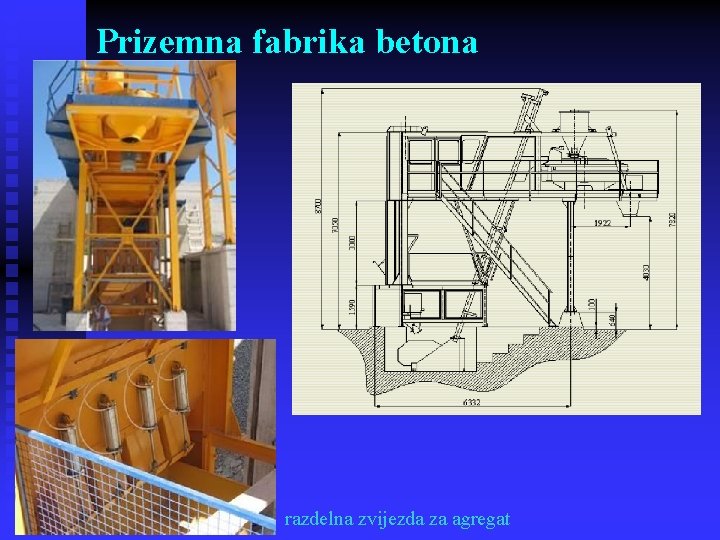 Prizemna fabrika betona razdelna zvijezda za agregat 