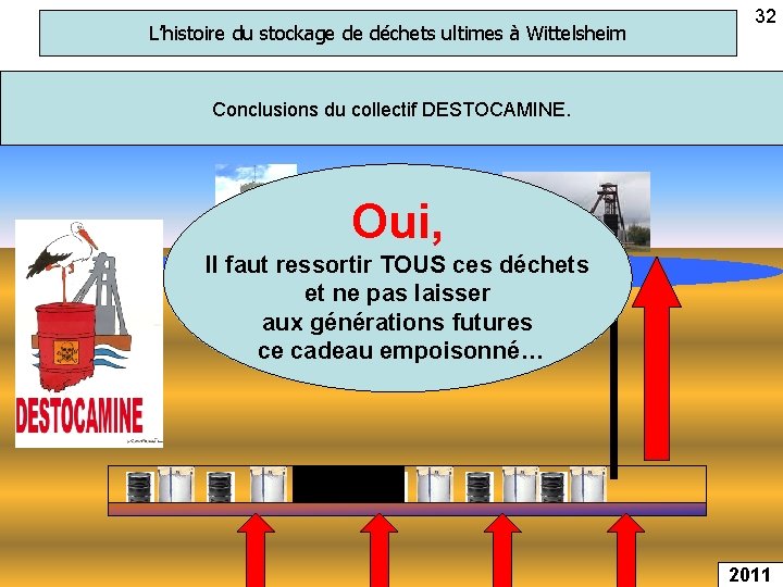 L’histoire du stockage de déchets ultimes à Wittelsheim 32 Conclusions du collectif DESTOCAMINE. Oui,