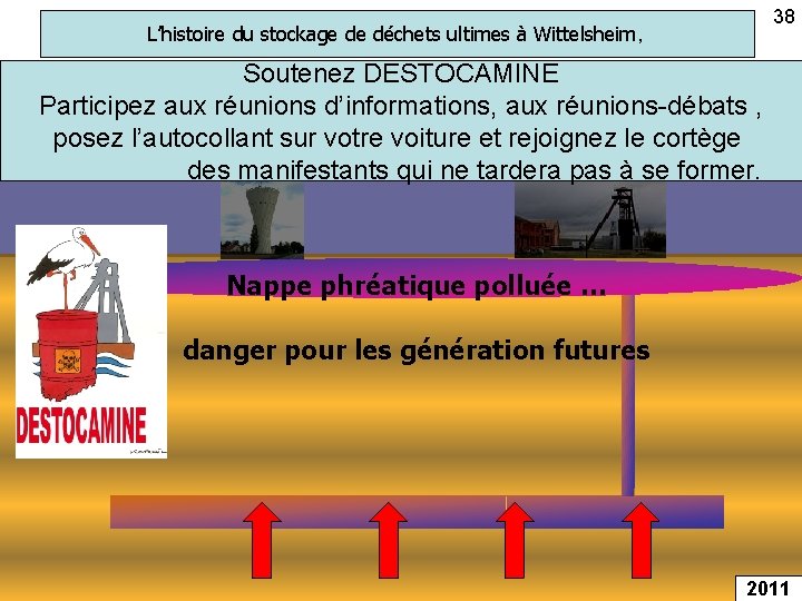 38 L’histoire du stockage de déchets ultimes à Wittelsheim, Soutenez DESTOCAMINE Participez aux réunions