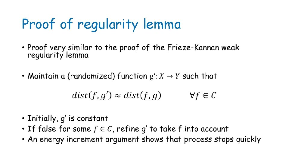 Proof of regularity lemma • 