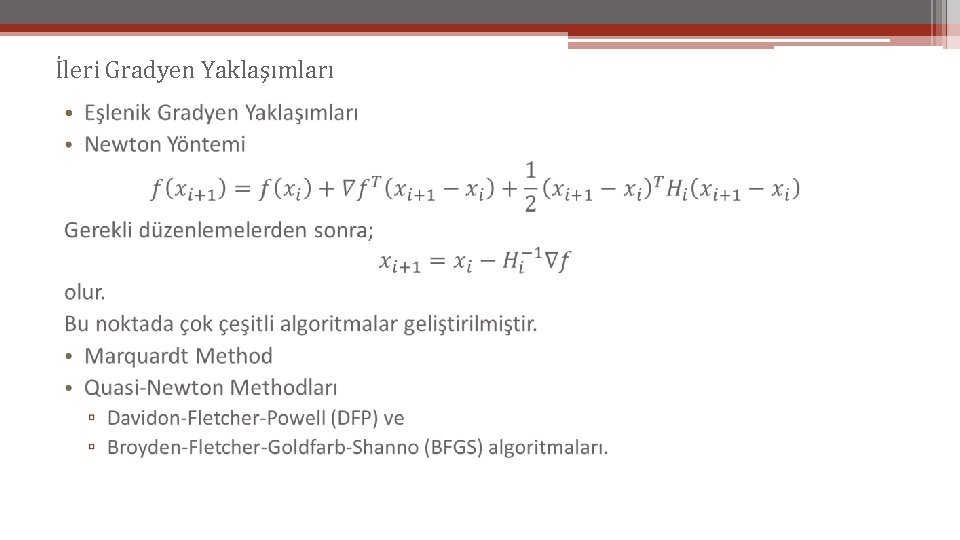 İleri Gradyen Yaklaşımları • 