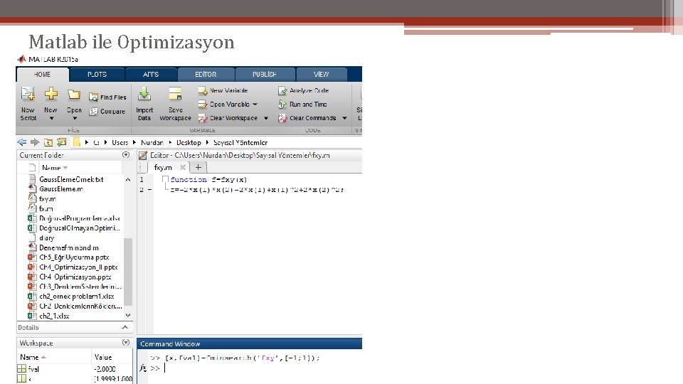 Matlab ile Optimizasyon 