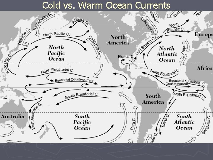 Cold vs. Warm Ocean Currents 