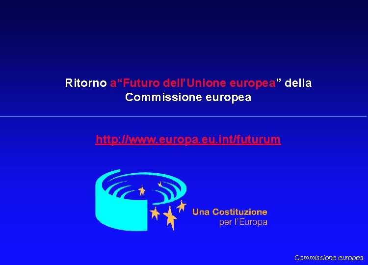 Ritorno a“Futuro dell’Unione europea” della Commissione europea http: //www. europa. eu. int/futurum Commissione europea
