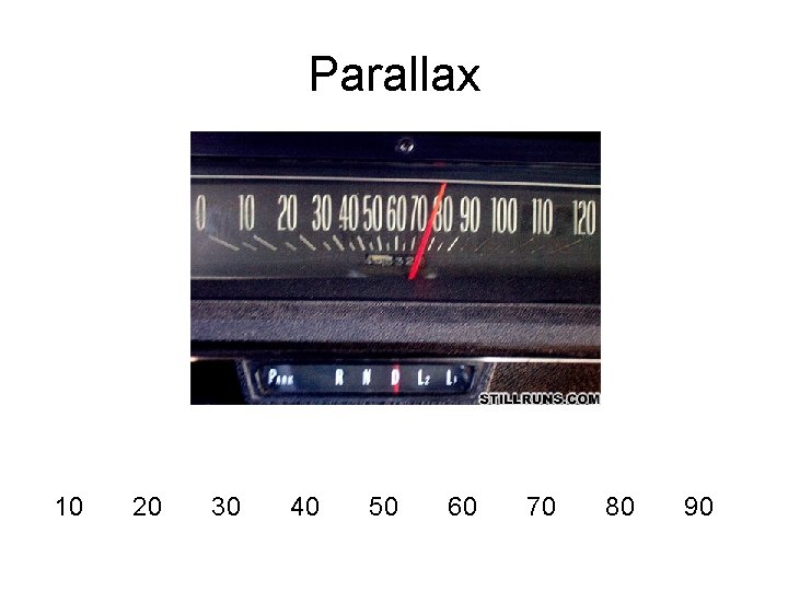 Parallax 10 20 30 40 50 60 70 80 90 