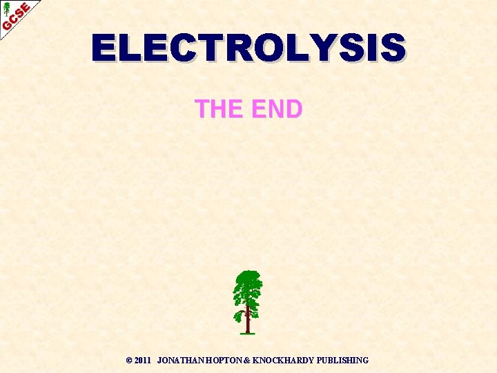 ELECTROLYSIS THE END © 2011 JONATHAN HOPTON & KNOCKHARDY PUBLISHING 