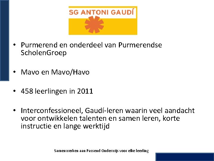  • Purmerend en onderdeel van Purmerendse Scholen. Groep • Mavo en Mavo/Havo •