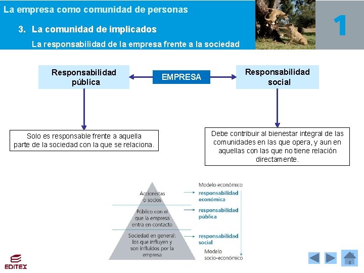 La empresa como comunidad de personas 3. La comunidad de implicados La responsabilidad de La empresa como comunidad de personas 3. La comunidad de implicados La responsabilidad de