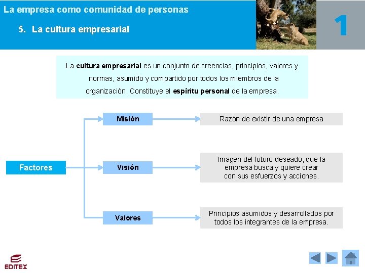 La empresa como comunidad de personas 5. La cultura empresarial es un conjunto de La empresa como comunidad de personas 5. La cultura empresarial es un conjunto de