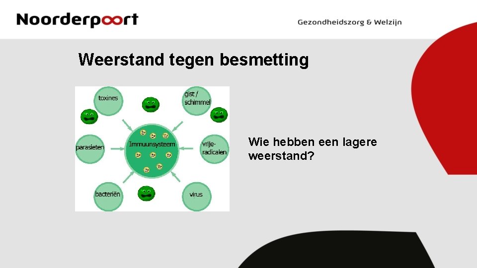 Weerstand tegen besmetting Wie hebben een lagere weerstand? 