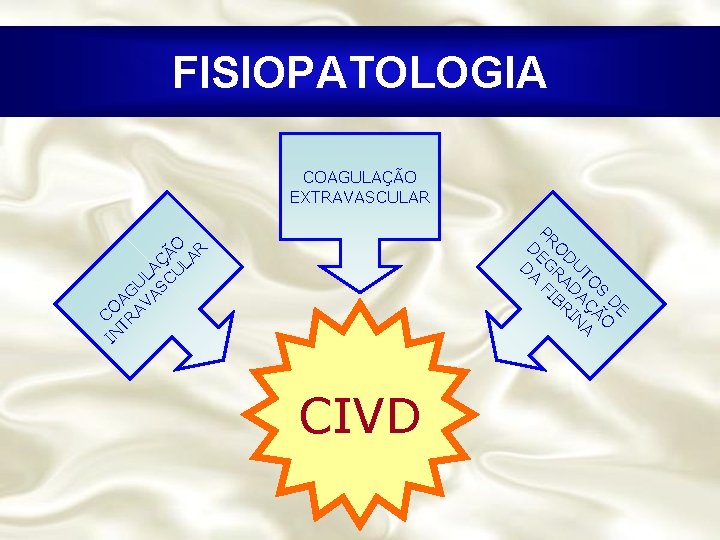 FISIOPATOLOGIA COAGULAÇÃO EXTRAVASCULAR IN CO TR AG AV U AS LAÇ CU ÃO LA