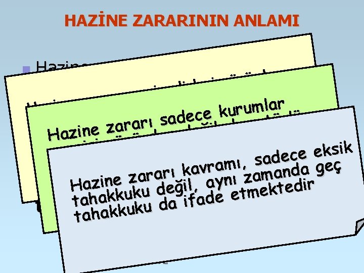 HAZİNE ZARARININ ANLAMI Hazine zararından kasıt, emsallere n e d n ü n ö