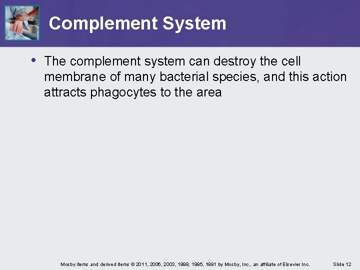 Complement System • The complement system can destroy the cell membrane of many bacterial