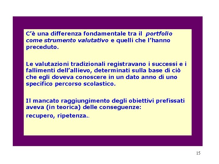 C’è una differenza fondamentale tra il portfolio come strumento valutativo e quelli che l’hanno C’è una differenza fondamentale tra il portfolio come strumento valutativo e quelli che l’hanno