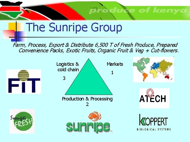 The Sunripe Group Farm, Process, Export & Distribute 6, 500 T of Fresh Produce,
