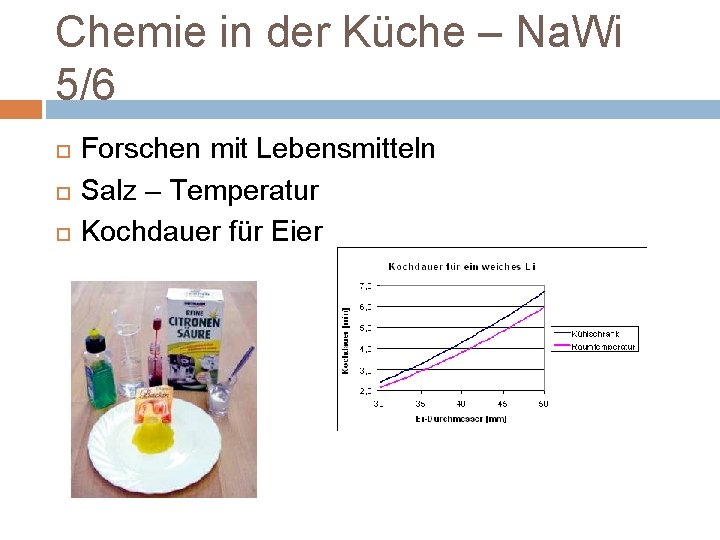 Chemie in der Küche – Na. Wi 5/6 Forschen mit Lebensmitteln Salz – Temperatur