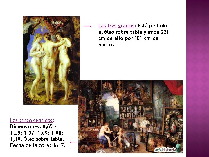 Las tres gracias: Está pintado al óleo sobre tabla y mide 221 cm de