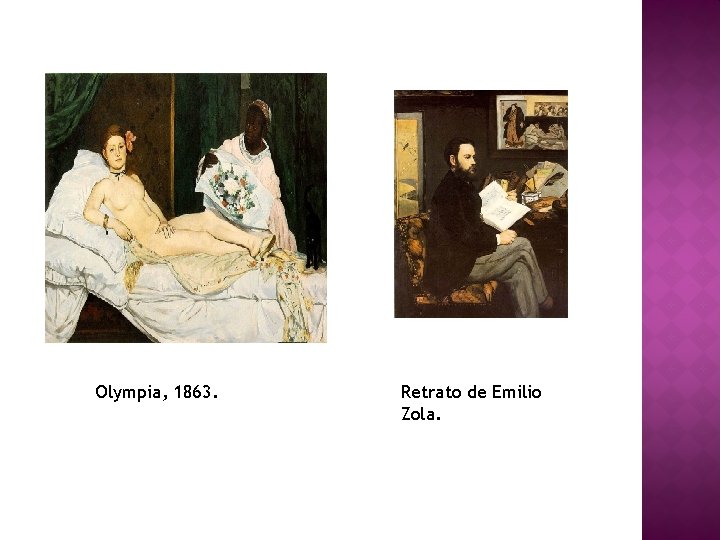 Olympia, 1863. Retrato de Emilio Zola. 