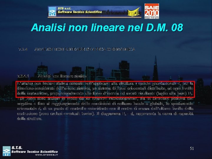 Analisi non lineare nel D. M. 08 51 