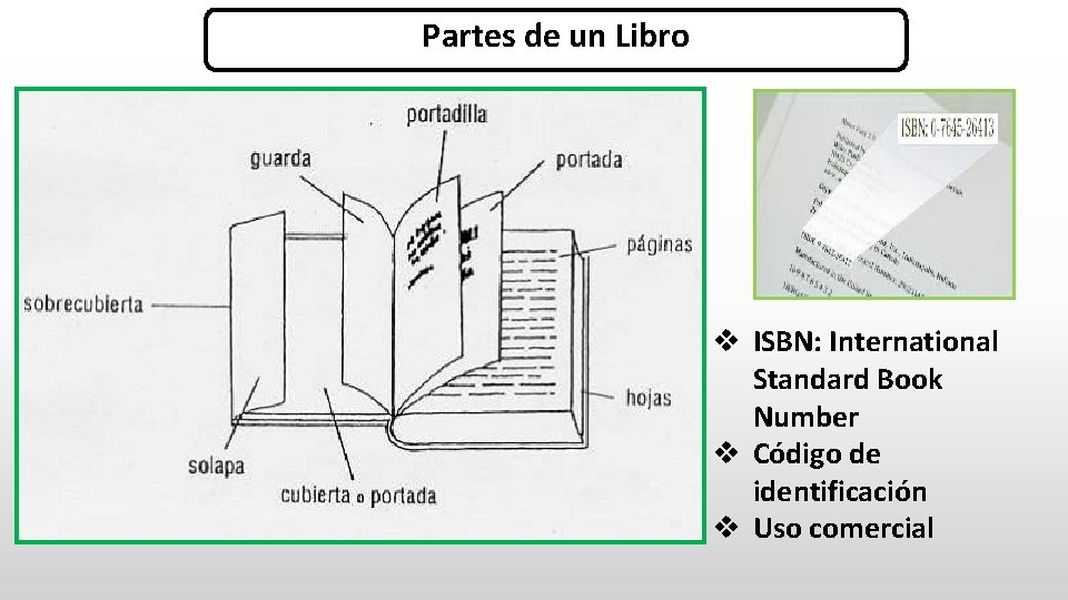 Partes de un Libro v ISBN: International Standard Book Number v Código de identificación