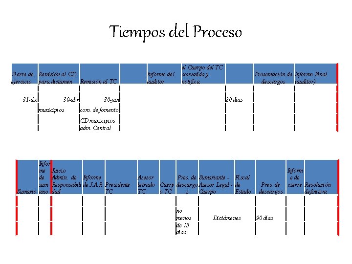 Tiempos del Proceso el Cuerpo del TC convalida y notifica Presentación de Informe Final