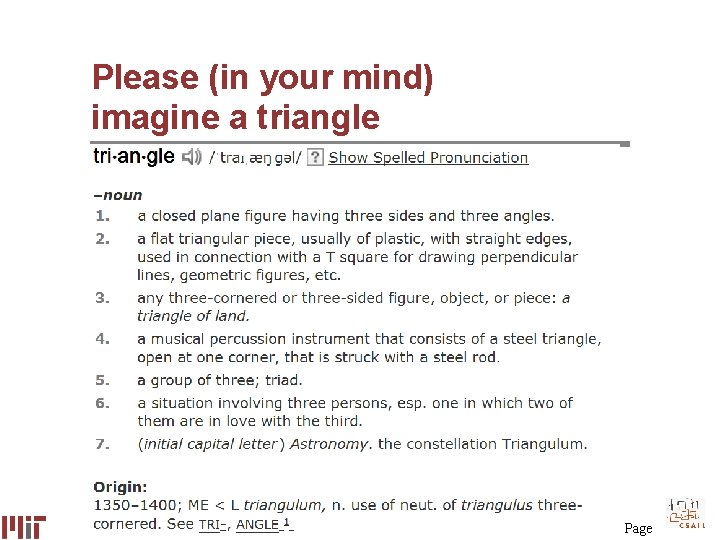 Please (in your mind) imagine a triangle Page 
