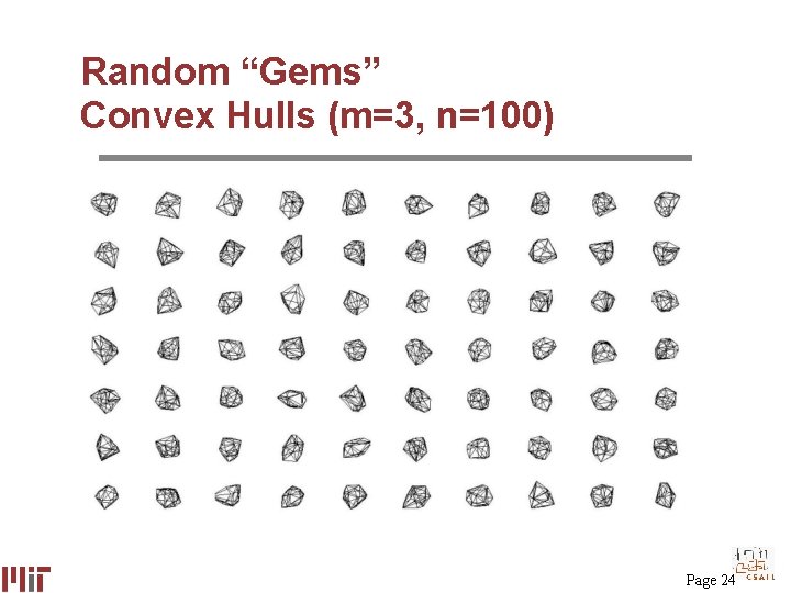 Random “Gems” Convex Hulls (m=3, n=100) Page 24 