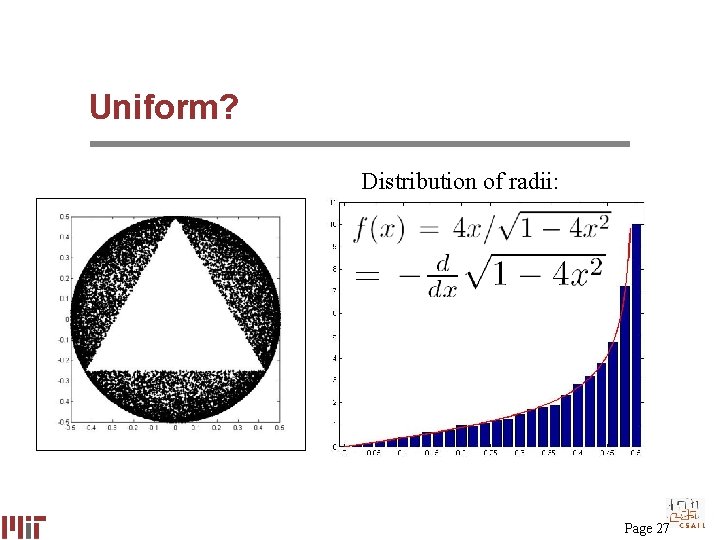 Uniform? Distribution of radii: Page 27 