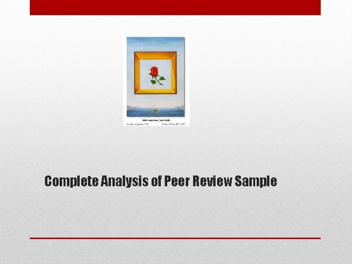 Complete Analysis of Peer Review Sample 