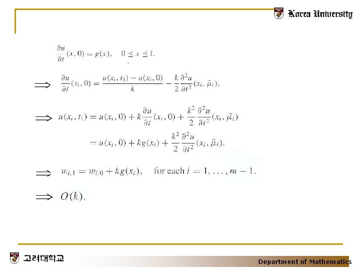 Department of Mathematics 