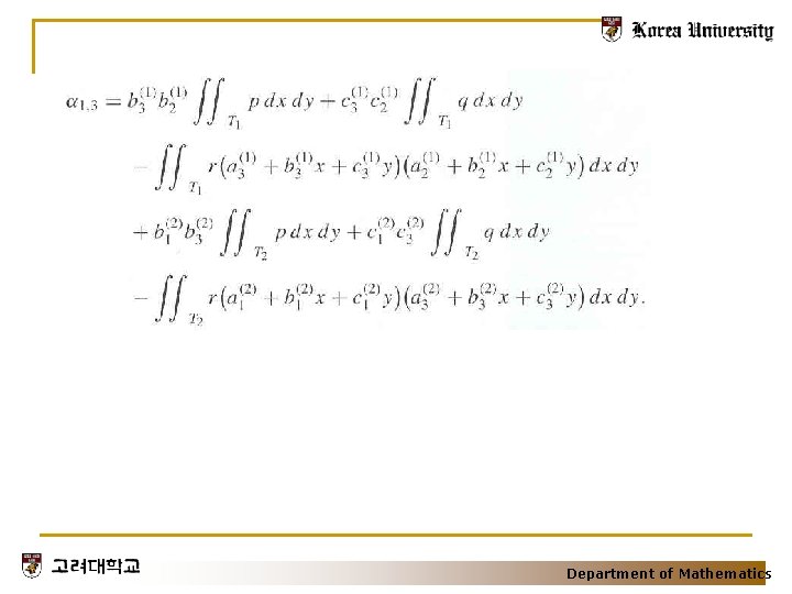 Department of Mathematics 