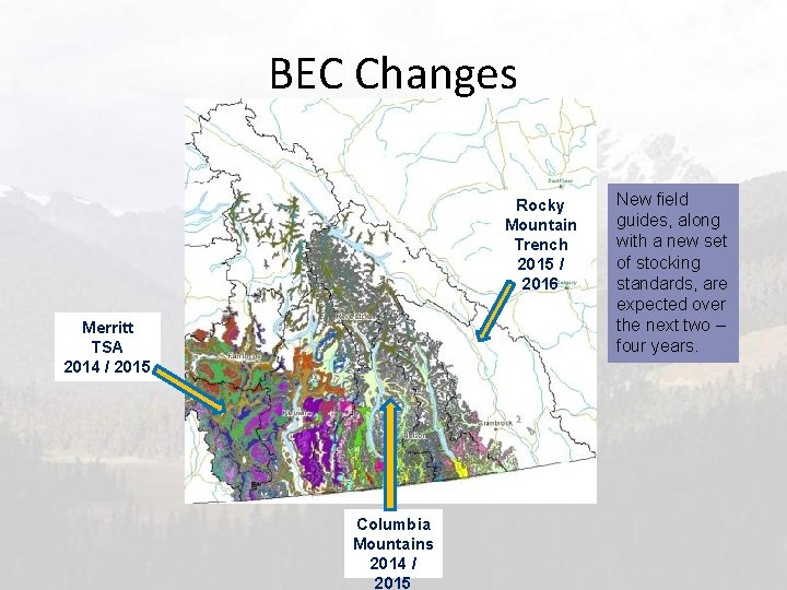 BEC Changes Rocky Mountain Trench 2015 / 2016 Merritt TSA 2014 / 2015 Columbia