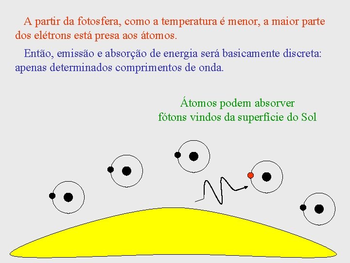 A partir da fotosfera, como a temperatura é menor, a maior parte dos elétrons