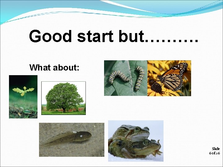 Good start but………. What about: Slide 6 of 26 